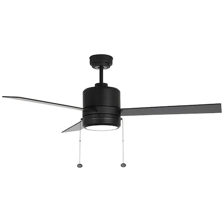 Westgate 52in Black Finish 3-Blade Ceiling Fan & Light, 20W, 3000K/4000K/5000K WFL-115-PC-3B-52-MCT-BK-BK